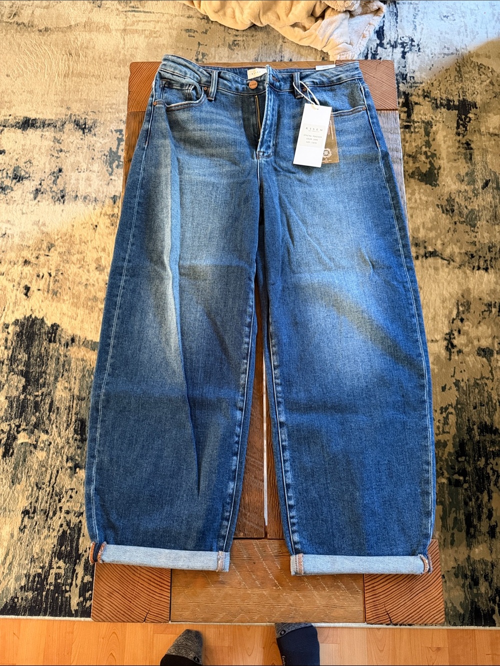 NWT Risen Barrel Jeans in Medium Blue